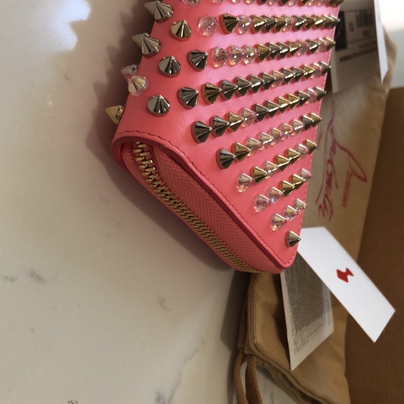 CHRISTIAN LOUBOUTIN PANETTONE WALLET PINK/SPIKES MIX DOLLY/MULTIGOLD - Picture 12 of 17